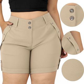 Short Social Plus Size Cintura Alta: Moda Feminina do 38 ao 52 - Verão 2025 em Oferta na Shopee
