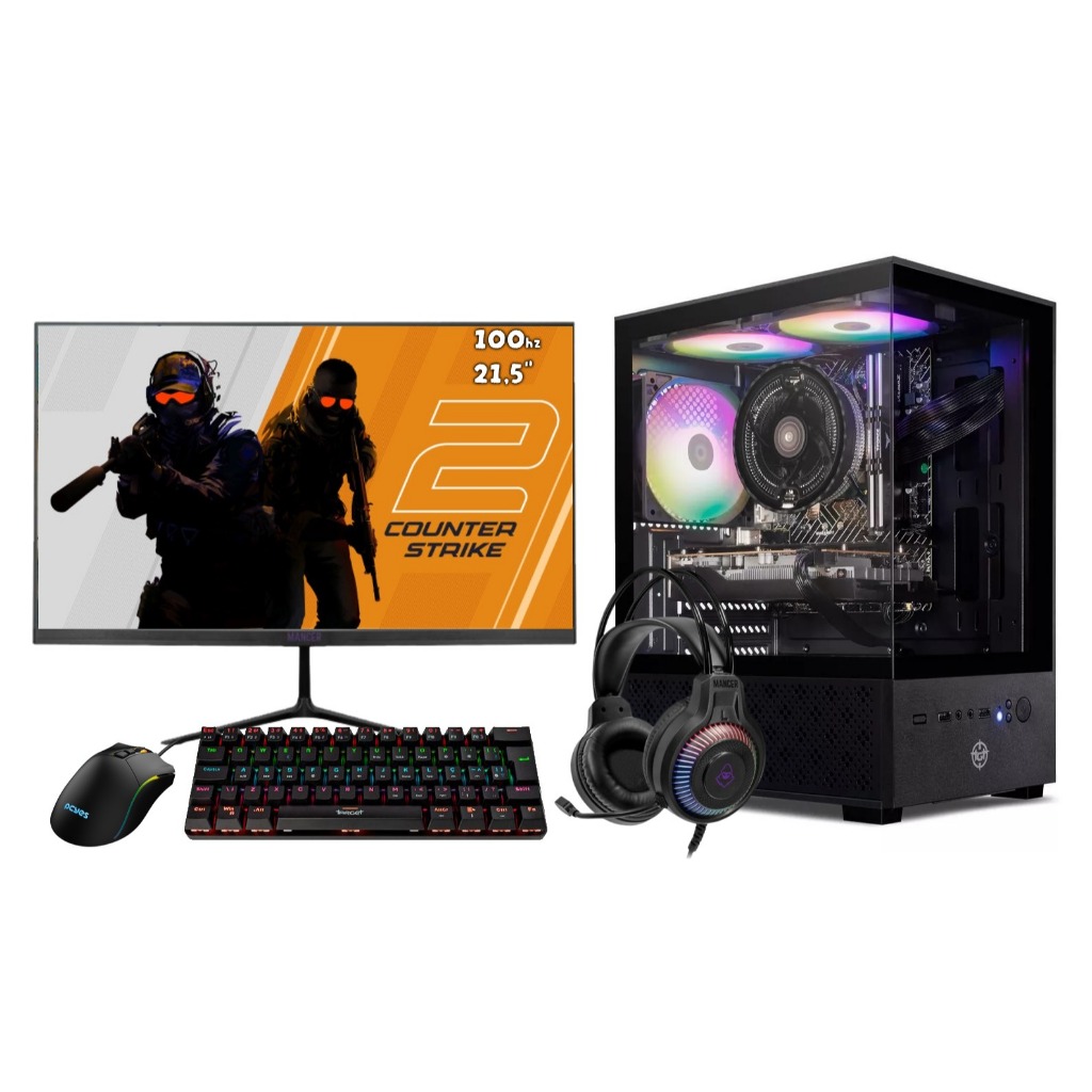 Computador CPU PC Gamer intel = Core i7 3770 16GB DDR3 SSD128GB RX 560 4GB CS 2 GTA RP Monitor 21,5