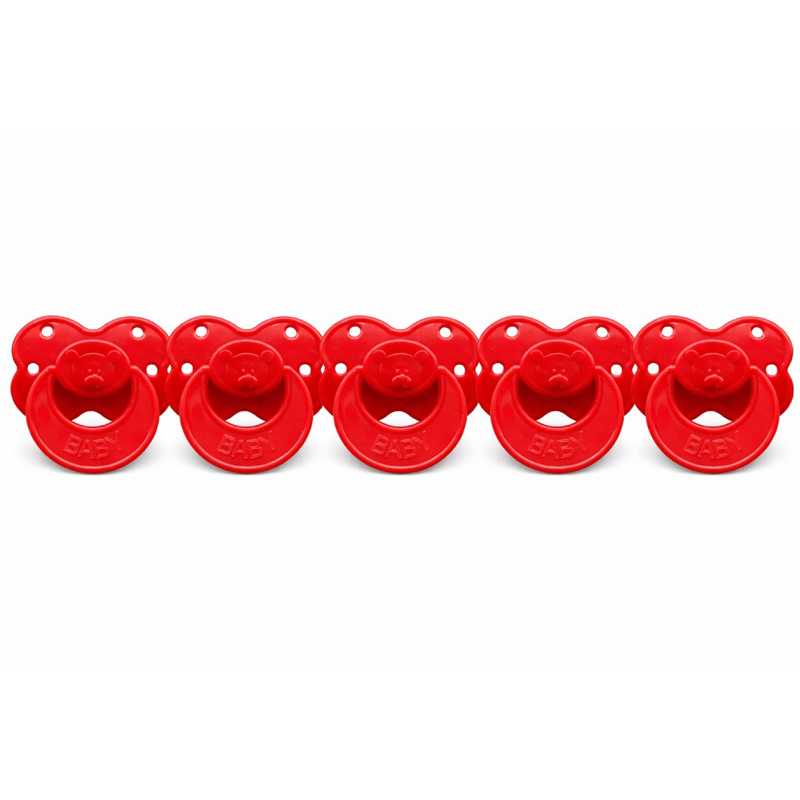 Chupeta para boneca Reborn Vermelha Grande /ursinho /kit com 5 / bico palito / Acessório Brinquedo Infantil