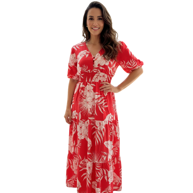 VESTIDO BOTON tamanho unico 40-46 ,tecido crepinho tem forro interno ,botao na frente funcional,con elastex na cintura