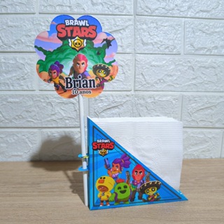 Centro de mesa Porta guardanapo Personalizado Brawl Stars em Oferta na Shopee
