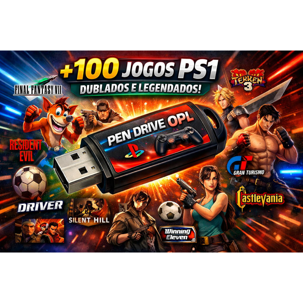 KIT OPL PS1 - MAIS DE 100 TITULOS DUBLADOS E LEGENDADOS EM PORTUGÊS