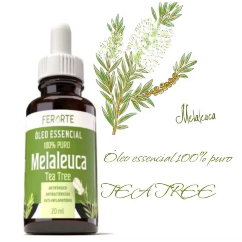 Óleo essencial de Melaleuca tea tree 20 ml contra micose, cuidados intimos em Oferta na Shopee