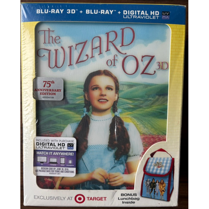 O Mágico de Oz Blu Ray 3d + blu ray + lancheira térmica