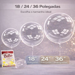 Balão Bubble Bolha Transparente 18" 24" 36" Polegadas