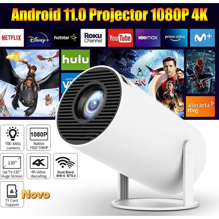 Projetor Copa do Mundo 4K HD 150 Polegadas Celular, Tv B0x, Xbox, PS, Pc, Wifi HY300 Pro Magcubic em Oferta na Shopee