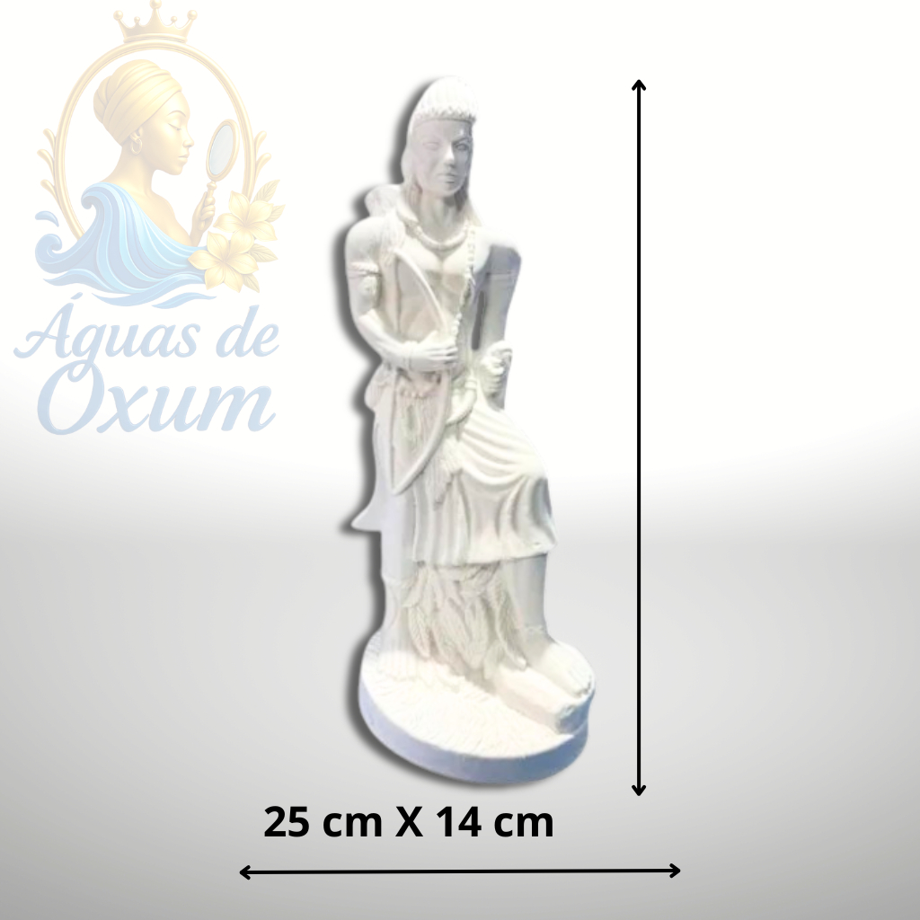 Imagem de Oxossí Africano em Gesso Cru -( 25 x 14 cm) - Umbanda e Candomblé