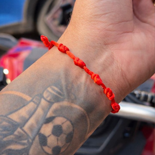 Pulseiras Vermelhas 7 Nós Ajustáveis em Seda Proteção, Equilíbrio e Energia Positiva em Oferta na Shopee