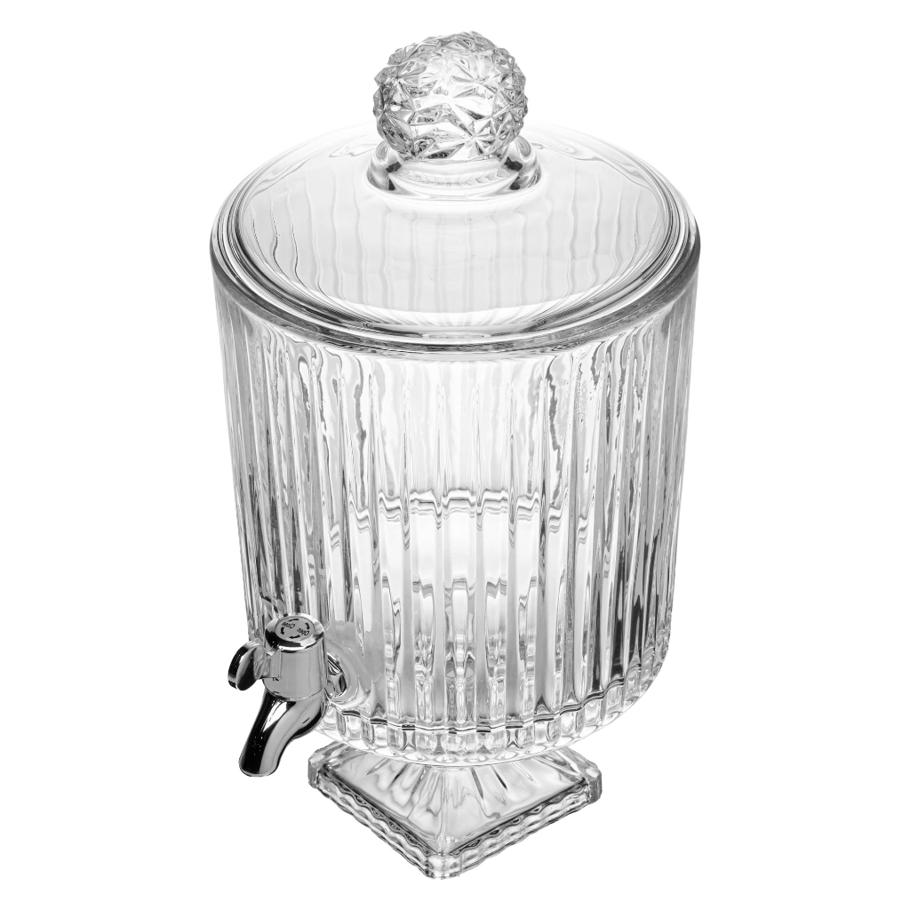 Suqueira De Cristal Ecológico Com Pé E Tampa Bangkok 4,5 L Transparente - Wolff