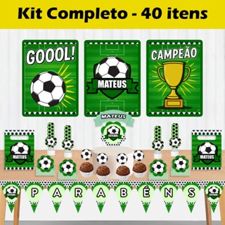 Kit Completo 40 Itens – Só um Bolinho Futebol Gol Esporte • Decoração + Lembrancinhas em Oferta na Shopee