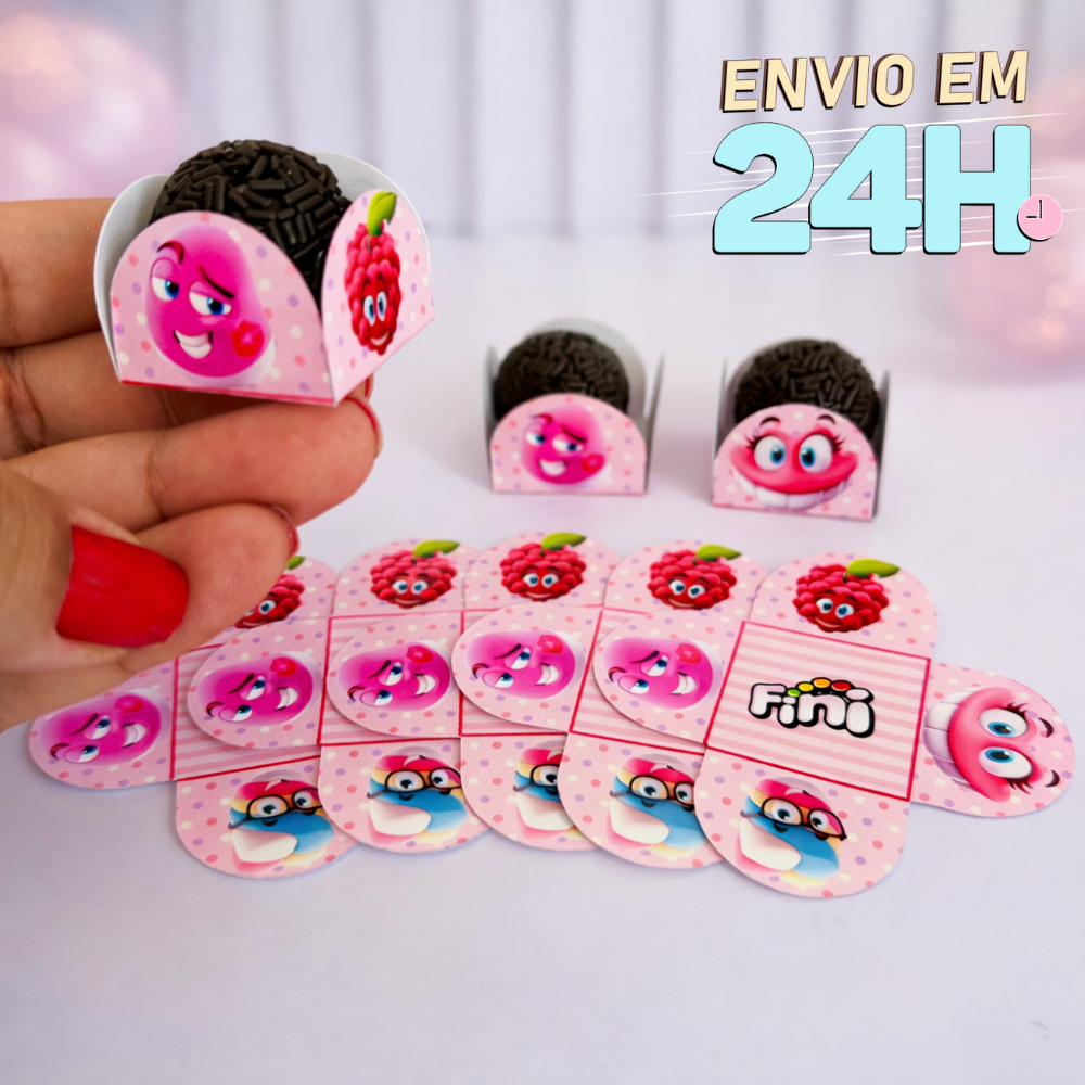 Forminha de Doces Bala Fini Menina Personalizada no Tema /Lembrancinha de Festa /Aniversário