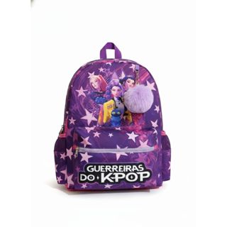 Mochila rosa guerreiras do kpop juvenil menina escolar tamanho grande envio rápido com pompom em Oferta na Shopee