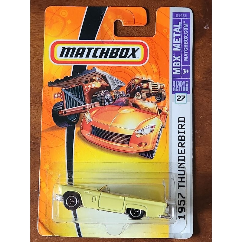 MATCHBOX FORD THUNDERBIRD 1957 AMARELO ESCALA 1.64 TAMANHO 7CM PRODUTO NOVO LACRADO COLEÇÃO ANTIGA