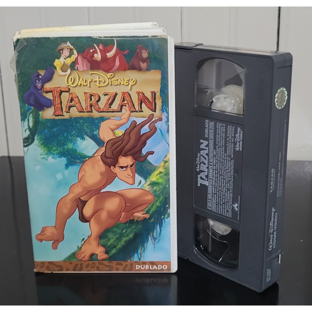 Antiga Fita VHS Tarzan Clássicos Disney Dublado Capa Branca