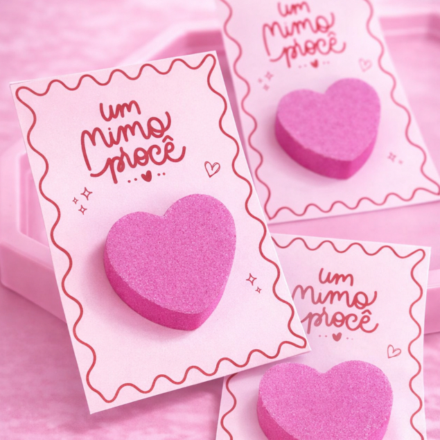 Cartão com Lixa de Unha de Coração | Mimo para Cliente | Brinde Delicado para Encomendas | Lembrancinha Cliente em Oferta na Shopee