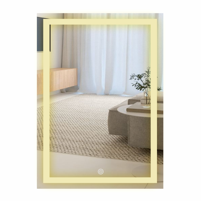Espelho Jateado 70X50cm com 3 TONS DE LED e Touch Screen FONTE SLIN, camarim, decoração · foto 2