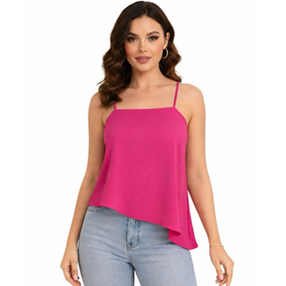 Regata Feminina Moda Casual Verão Blusa Assimétrica Alcinha Promoção em Oferta na Shopee