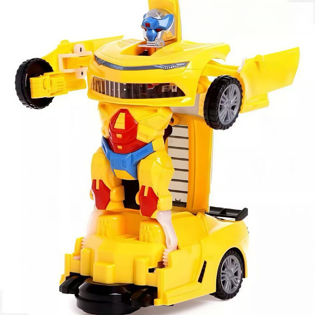 Brinquedo Carrinho Camaro Transformers Brinquedo Vira Robô Luz Som Bate Volta