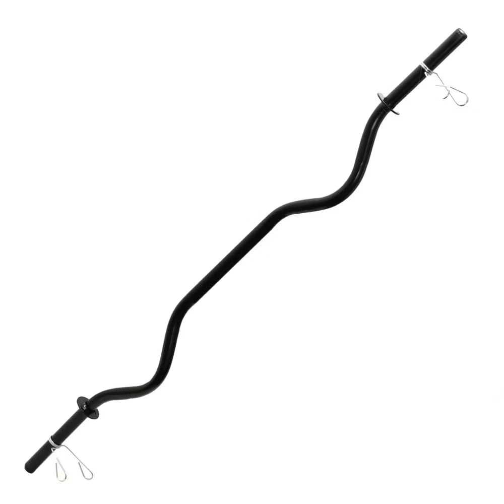 Barra W Musculação Academia Presilhas Exercício Cor Preto