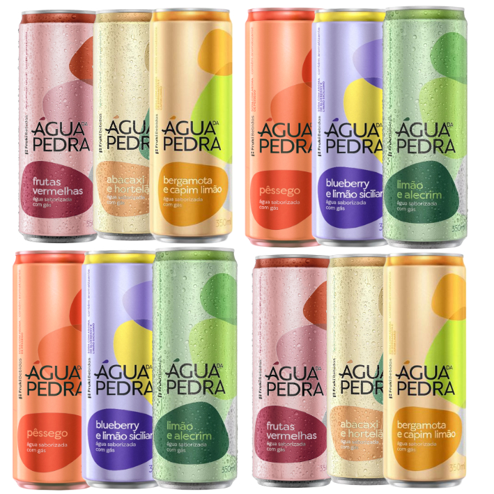 Água Mineral Com Gás Saborizada Deliciosa Zero Açúcar Pack 12x350ml