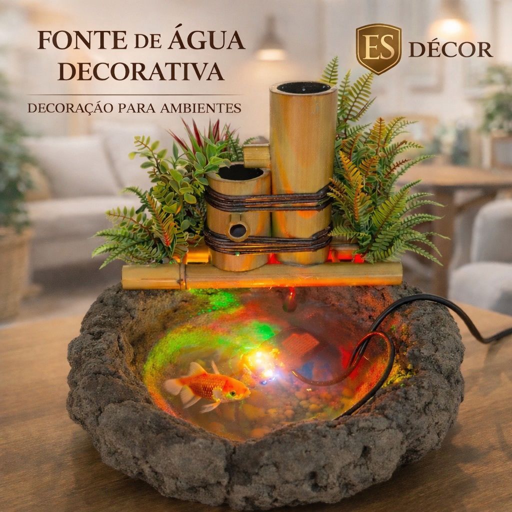 Imagem Fonte de Água Decorativa Zen com Iluminação LED