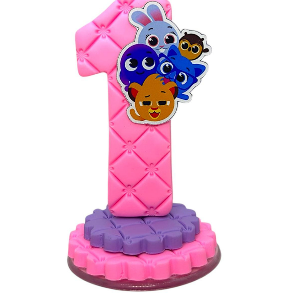 Vela De Aniversário Bolofofos - Escolher N° 1 A 9 Anos rosa em Oferta na Shopee