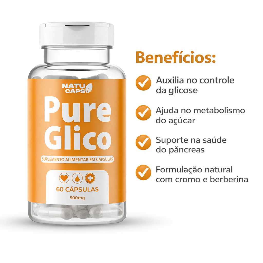 Pure Glico com 60 Cápsulas Cada Pote  - Auxilia no Controle da Glicose - Fórmula Avançada em Oferta na Shopee