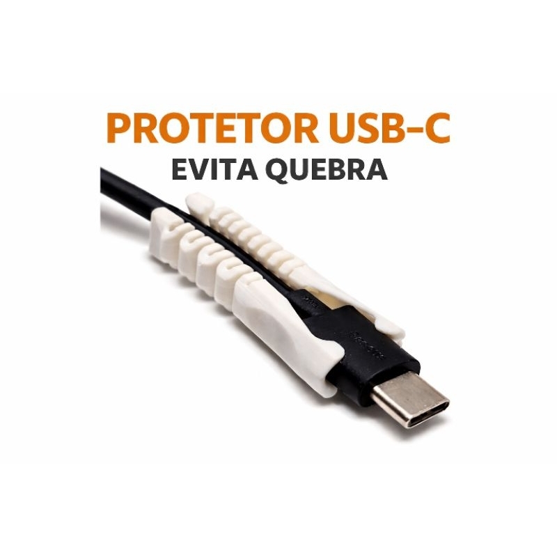 Protetor Cabo USB-C Anti Quebra Reforçado | Evita Danos no Carregador | Unitário ou Kit