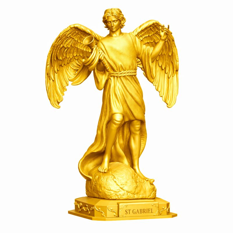 Imagem Santo Gabriel Arcanjo em resina Decorativa Religiosa 17 cm para Casa e Altar