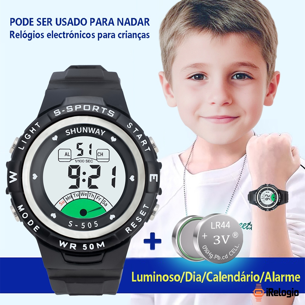 Relógio Digital Infantil À Prova D'água Com Display Luminoso Multifuncional Esportivo Para Meninos E Meninas Presentes