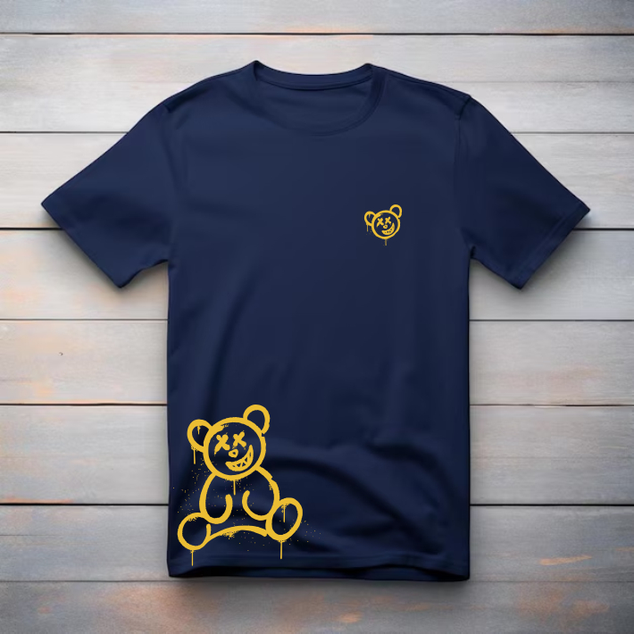 Camiseta infantil moderna, Camiseta infantil Algodão, Camisa infantil urso, Camisa estampa barra