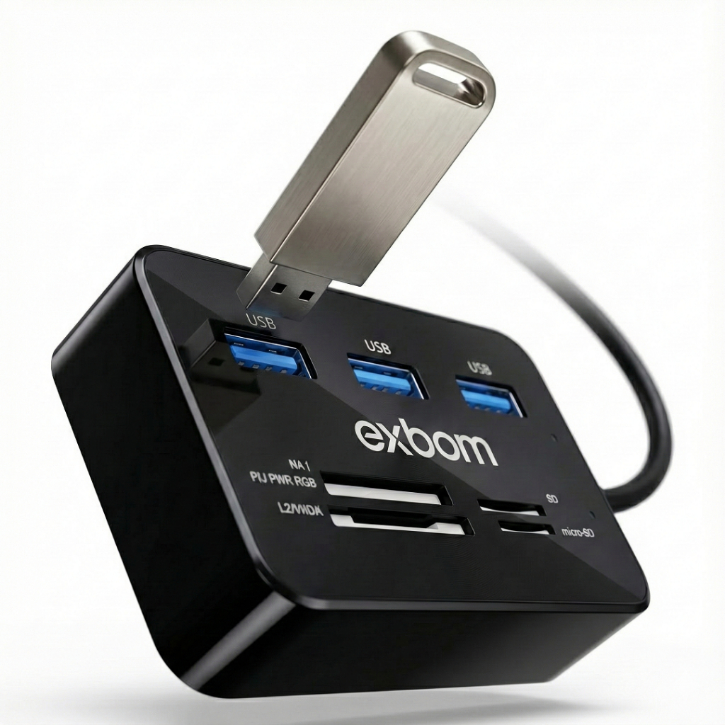 Adaptador Hub Usb 7 Em 1 Multiportas Leitor De Cartão Memória Sd Tf Ms Pro Duo Computador Universal em Oferta na Shopee