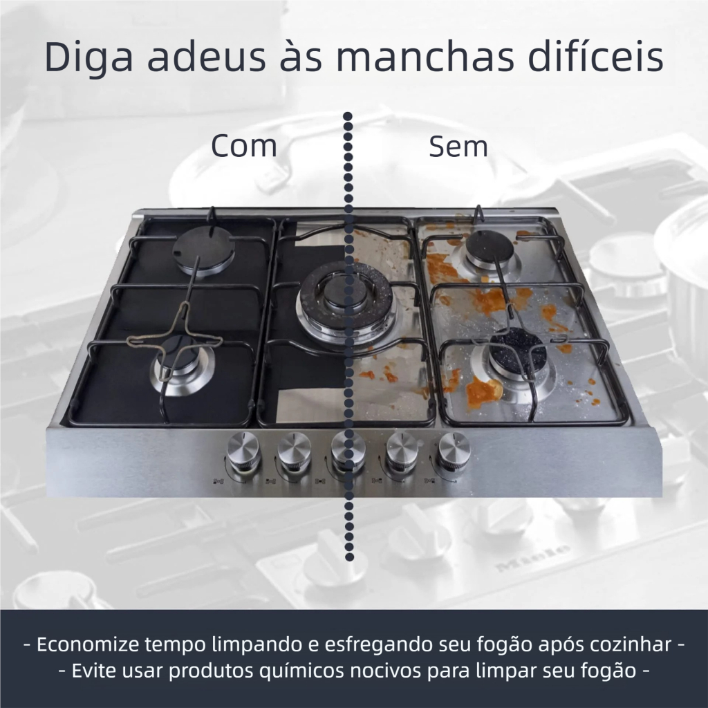 Protetores de Fogão Reutilizáveis – 4 UN Antiaderente Anti-Mancha