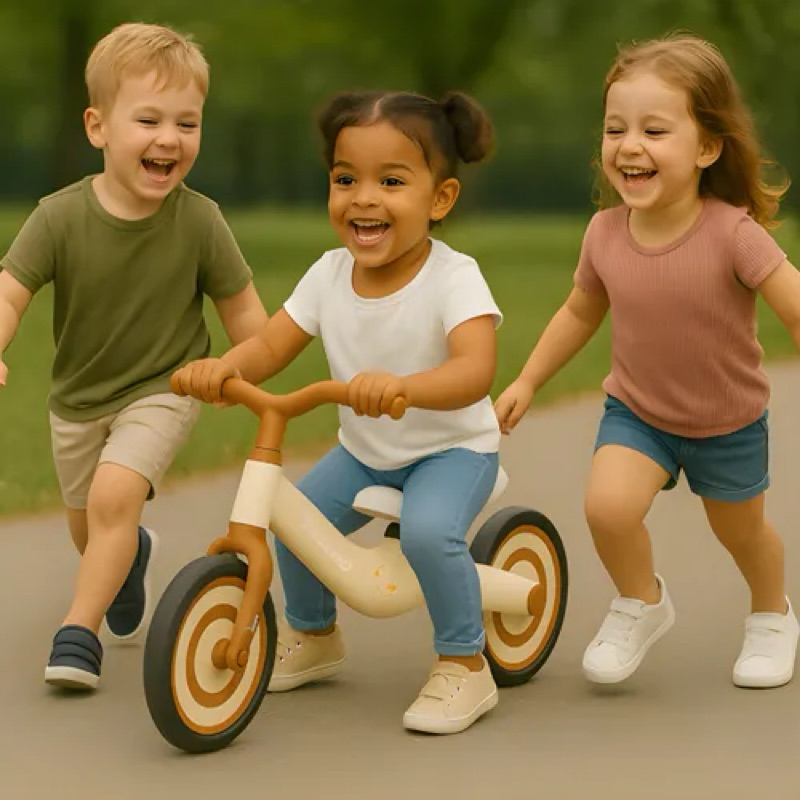 Bicicleta Equilíbrio Infantil Sem Pedal Marrom Balance Bike Aprende Andar Criança Brinquedo Presente