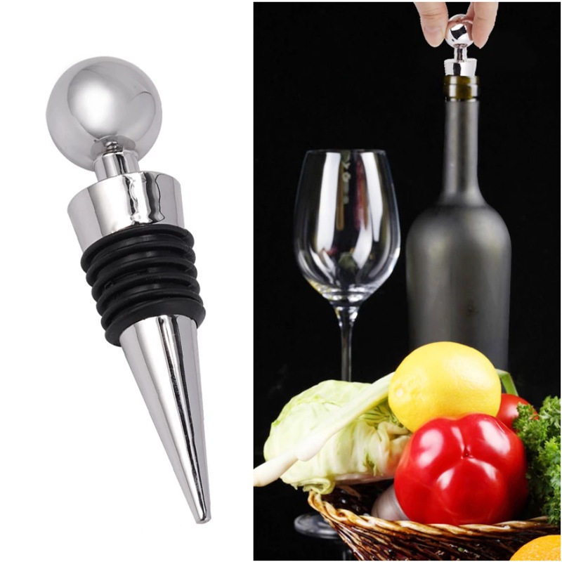 Tampa de Inox Rolha para Garrafa de Vinho - Fechamento Seguro e Prático