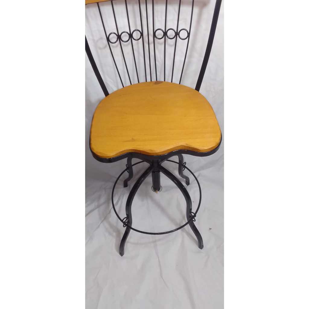 Detalhes do Banqueta Bistrô 70 cm Regulável e Giratória | Ferro e Madeira para Balcão Oferta Relâmpago