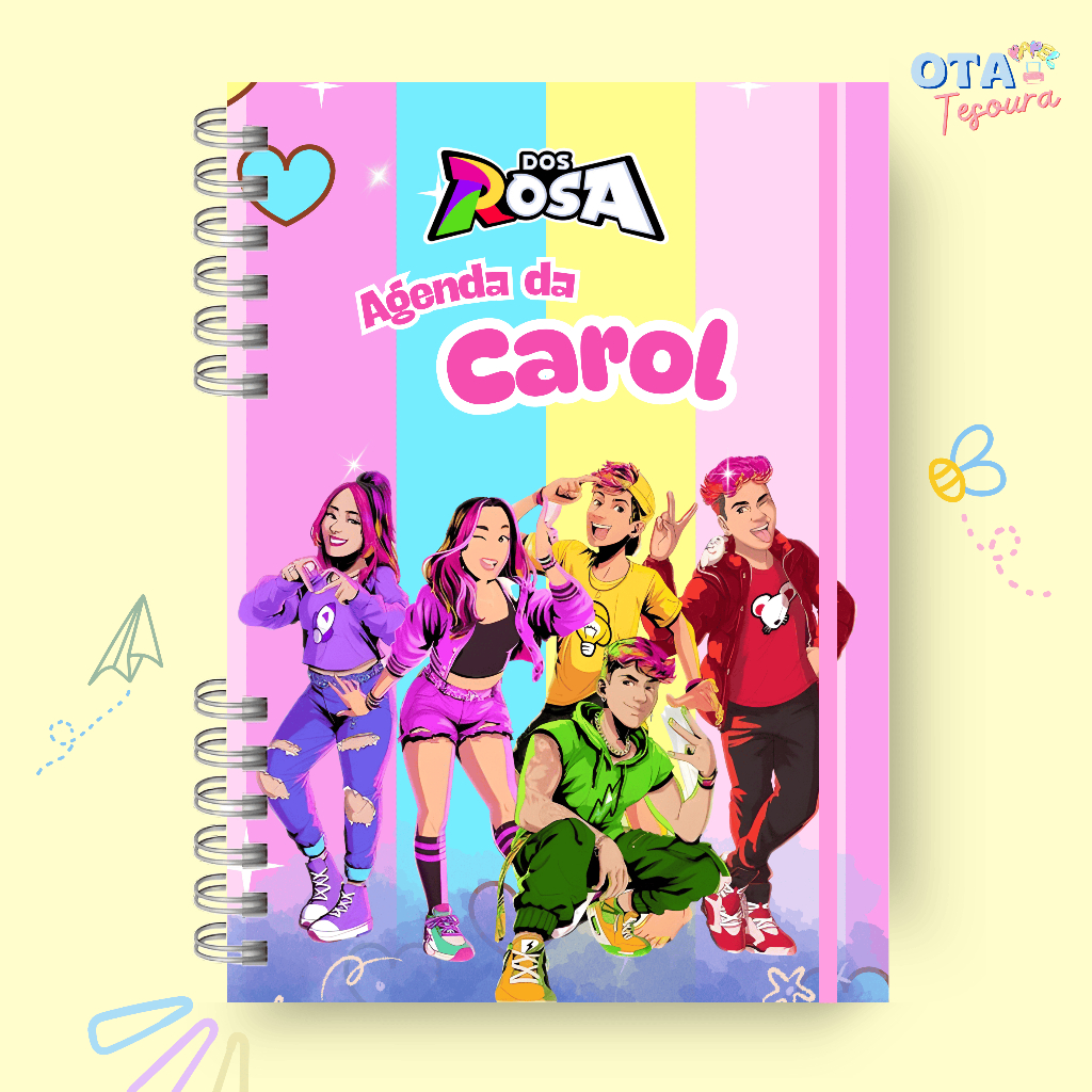 Agenda Escolar Personalizada Dos Rosa Calendário 2026 em Oferta na Shopee