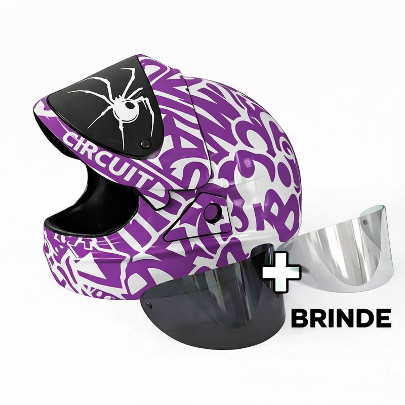 Capacete Adesivado Plotado  San Marino Pro Tork Roxo Brando Preto