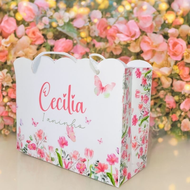 Sacolinha Personalizada JARDIM DAS BORBOLETAS– Pegue e Monte/lembrancinha de aniversário
