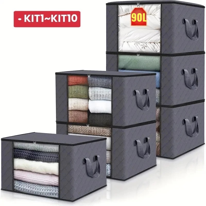 Caixa Saco Organizador Grande Edredom Cobertor Casaco Guarda Roupa Ecológico Anti-Poeira Umidade Insetos Multiuso