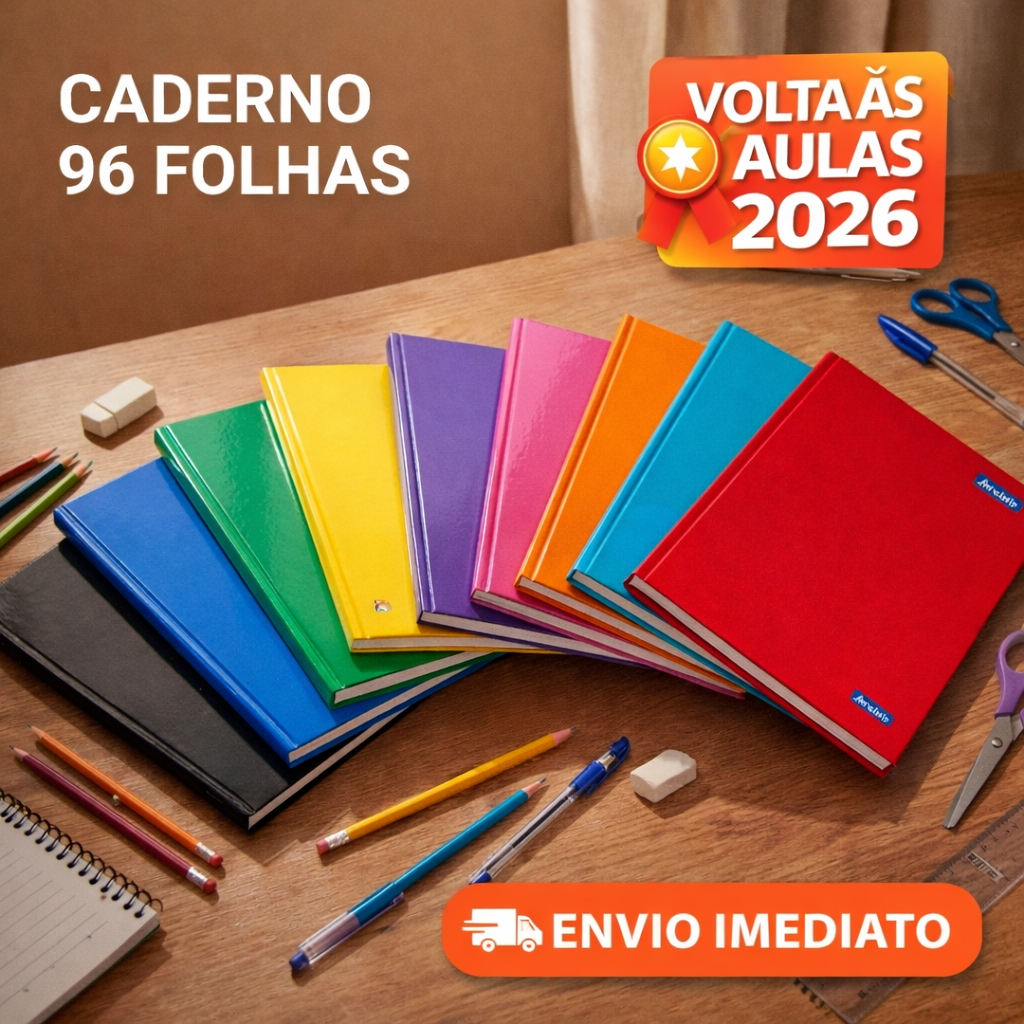 Atacado Caderno Brochura grande  96 Folhas - Pacote c/ ,20,30,40 e 50  Unidades Jandaia/Animativa em Oferta na Shopee