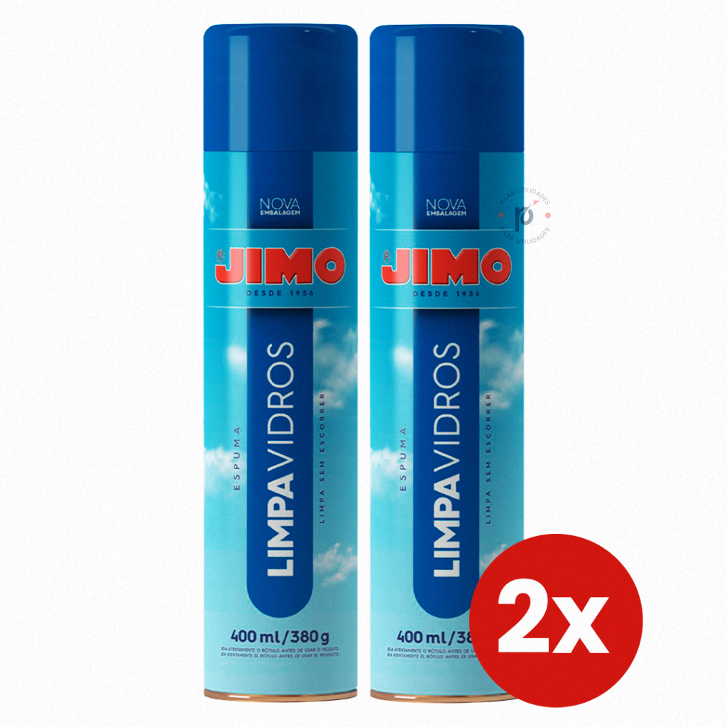 Kit 2 Limpa Vidros Jimo Aerossol 400ml Limpeza Profissional Multiuso Acrílico Box Espelho Cristal em Oferta na Shopee