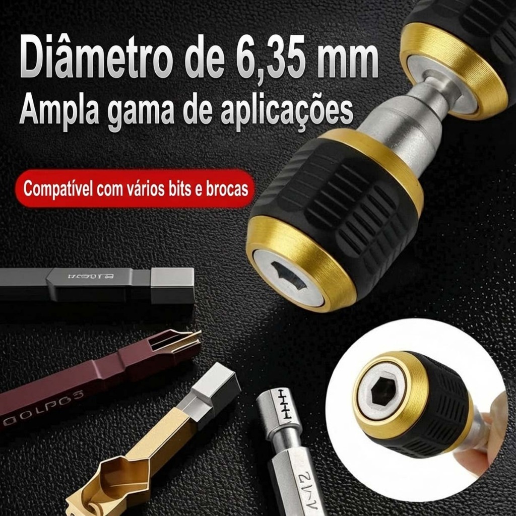 1 Pçs 1/4 Alça Hexagonal 60mm Haste Acoplamento Rápido 6.35mm Mandril de Aperto Rápido