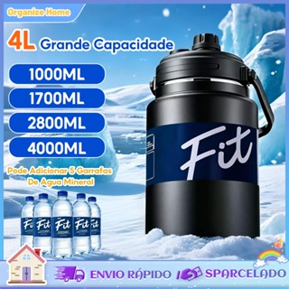 【4L Grande capacidade】Copo Térmico De Viagem Inox Garrafa Térmica de água Portátil 1000ml/1700ml/2800ml/4000ml em Oferta na Shopee