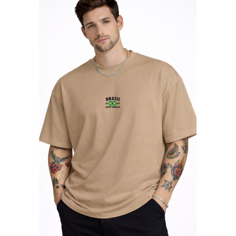 Camisa Camiseta Oversized Premium Unissex Estilo Copa do Mundo Brasil Futebol