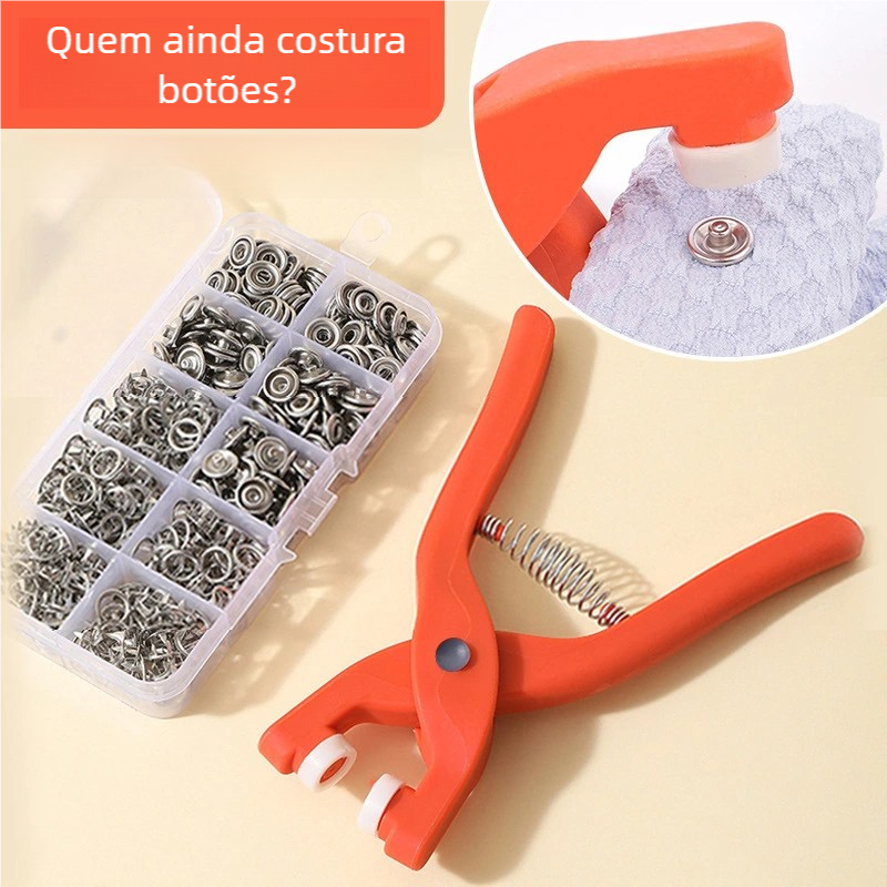 50 Conjuntos de Botões de Pressão de Cinco Garras Metal Durável e Resistente Ferramenta Especializada para Costura DIY