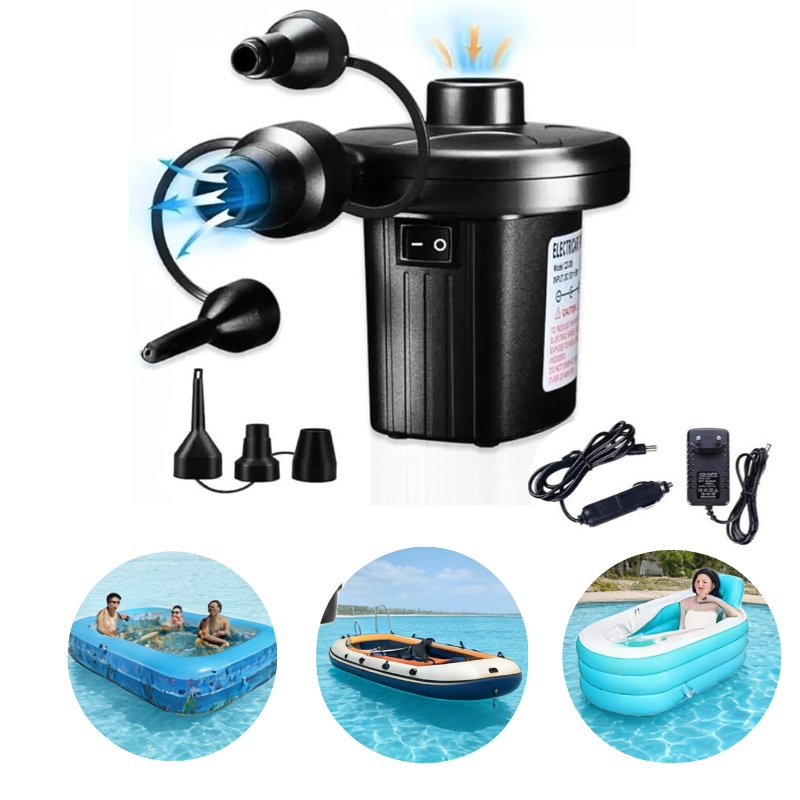 Bomba Elétrica Pneumática Para Inflar E Esvaziar Colchão Boias E Piscinas Bivolt