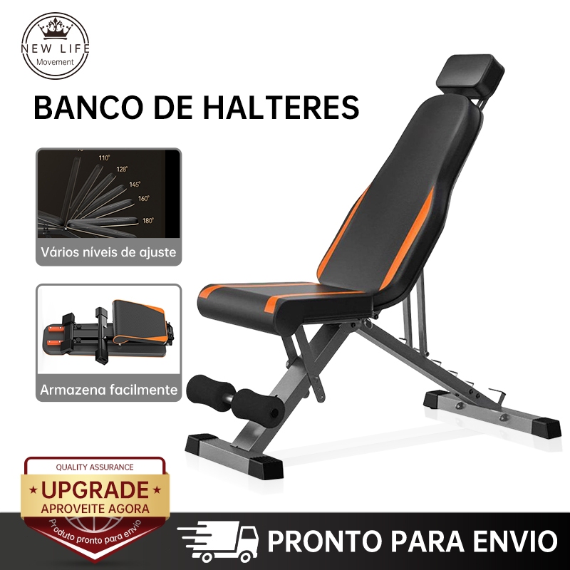 Banco De Supino Novo banco de halteres dobrável para musculação em casa, multifuncional para homens e mulheres