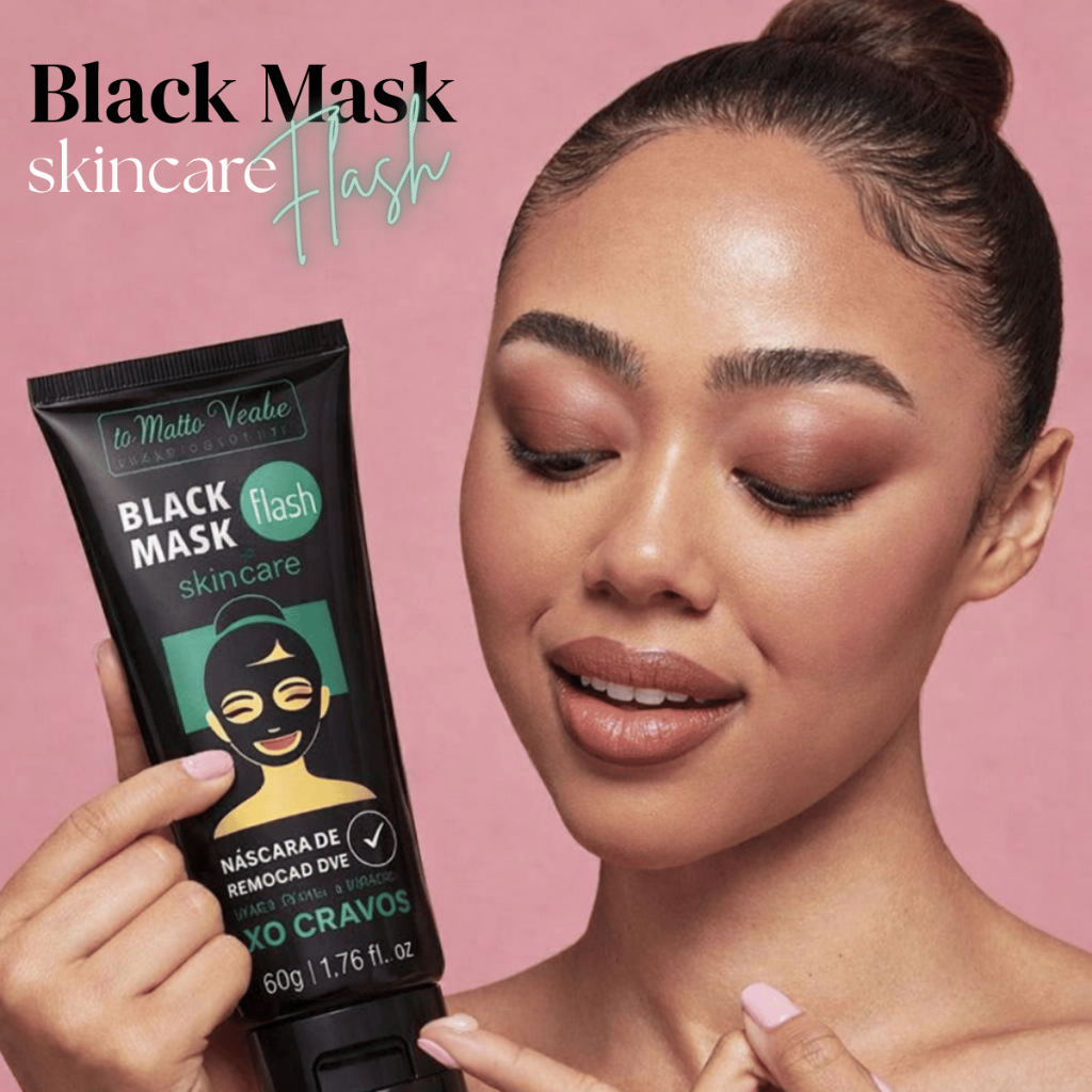 Máscara Preta Facial Black Mask Flash 60g | Remove Cravos, Oleosidade e Impurezas Pele Limpa Macia