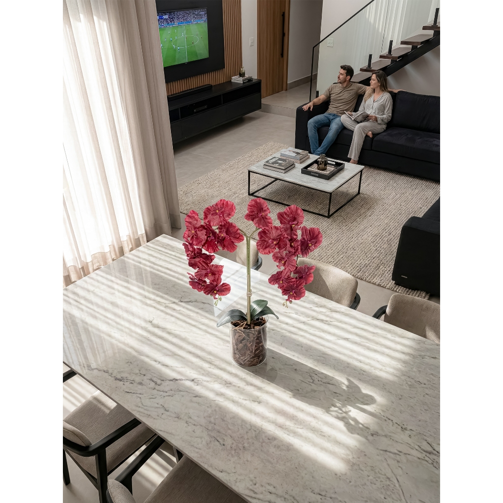 Vaso flor artificial e Arranjo flores artificiais com vaso grande para decoração Liz